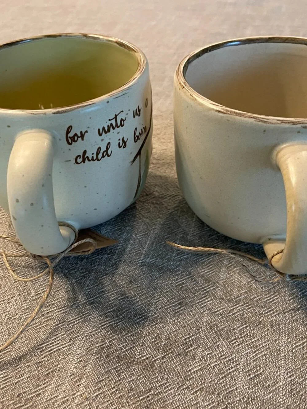 NWT! Mud Pie Set of 2 Ceramic Mugs Child is Born & Oh Holy Night!
